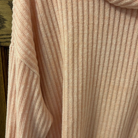 Maeve by Anthropologie Turtleneck Soft Pink Ribbed Cowl Neck Sweater Large - Picture 6 of 12